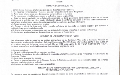 Convocatoria Pública Para la Designación de Jueza Cívica en Playas de Rosarito