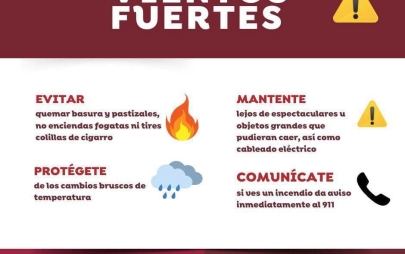 Gobierno Municipal de Presidenta Rocio Adame Municipal Anuncia Descenso de Temperatura, Lluvias y Vientos Fuertes