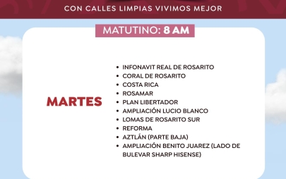 Gobierno de la Presidenta Rocio Adame Informa Horarios de Recolección de Basura Para Mañana Martes 13 de Mayo