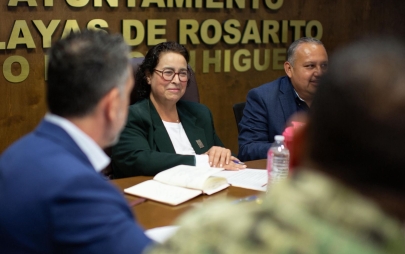 “Rocio Adame Encabeza la Mesa Seguridad Pública en Playas de Rosarito" se Destacó una Disminución en el Robos de Vehículos