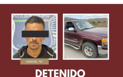 Policía de Playas de Rosarito Detiene a Persona con Orden de Aprehensión Vigente y Asegura un Vehículo con pre Denuncia de Robo