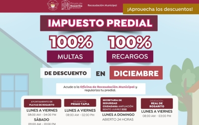 Playas de Rosarito Invita a la Ciudadanía a Aprovechar el Programa de 0 Multas y 0 Recargos en el Impuesto Predial 2025 Durante el mes de Diciembre